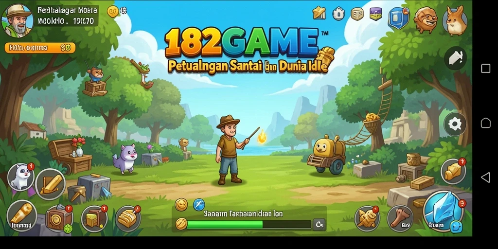 Screenshot menunjukkan karakter beraksi dalam gameplay Idle yang menarik.