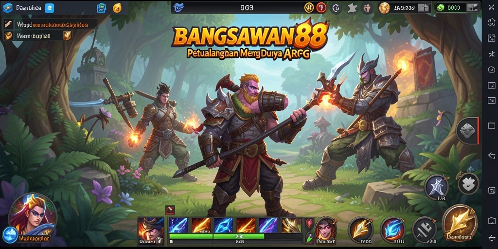 Tampilan seru dari gameplay ARPG BANGSAWAN88.
