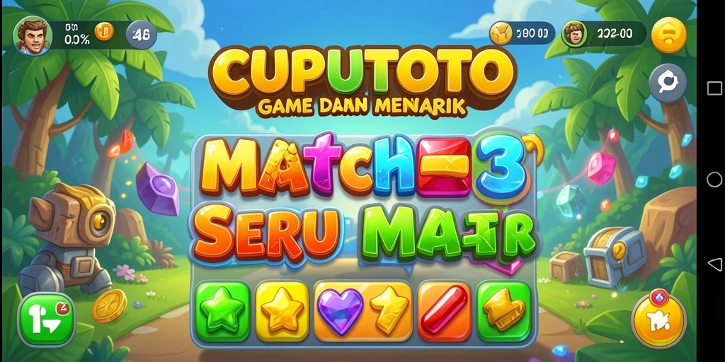 Gameplay seru dari CUPUTOTO dengan tantangan Match-3.