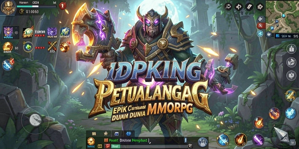 Tangkapan layar gameplay menampilkan pertempuran epik dan eksplorasi dunia.