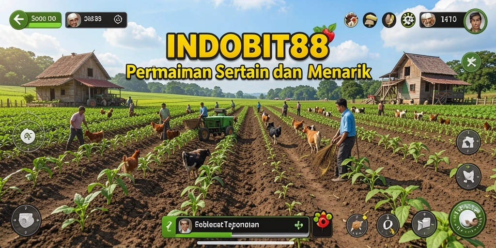 Screenshot INDOBIT88 menampilkan gameplay pertanian yang seru dan menyenangkan.