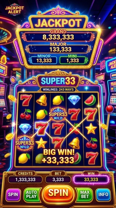 Tampilan antarmuka pengguna super33 yang intuitif.